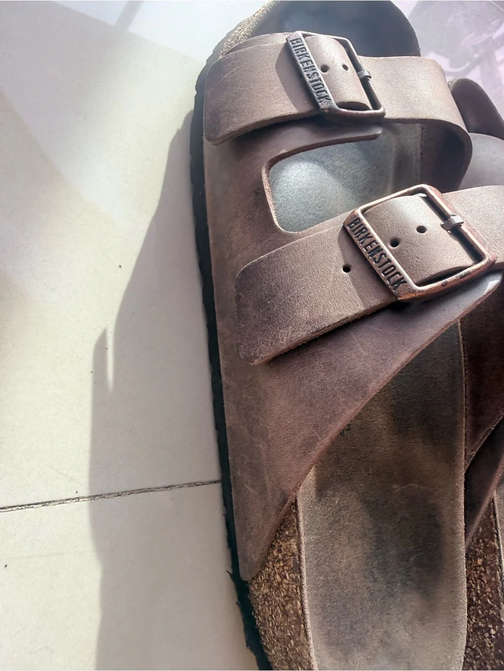 Birkenstock Men's Double Strap Metallic Bronze Sandals